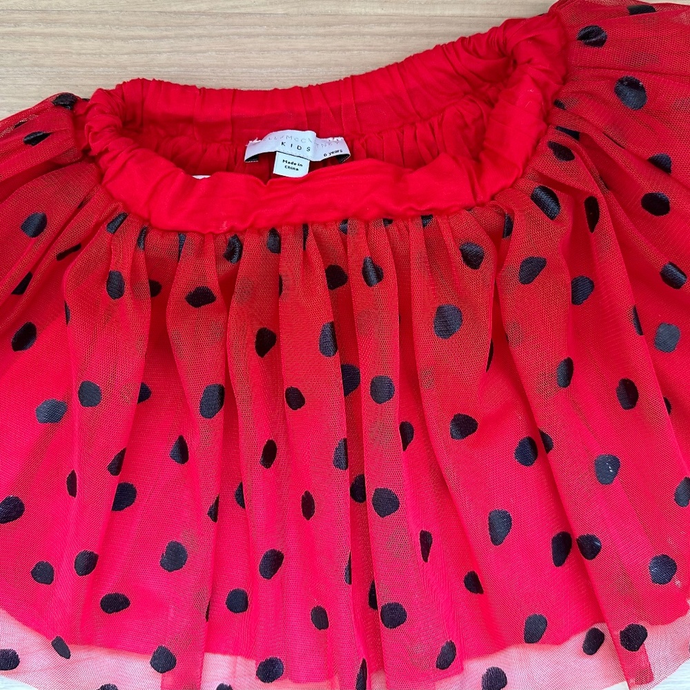 Stella McCartney Kids Ladybug black and red tulle skirt